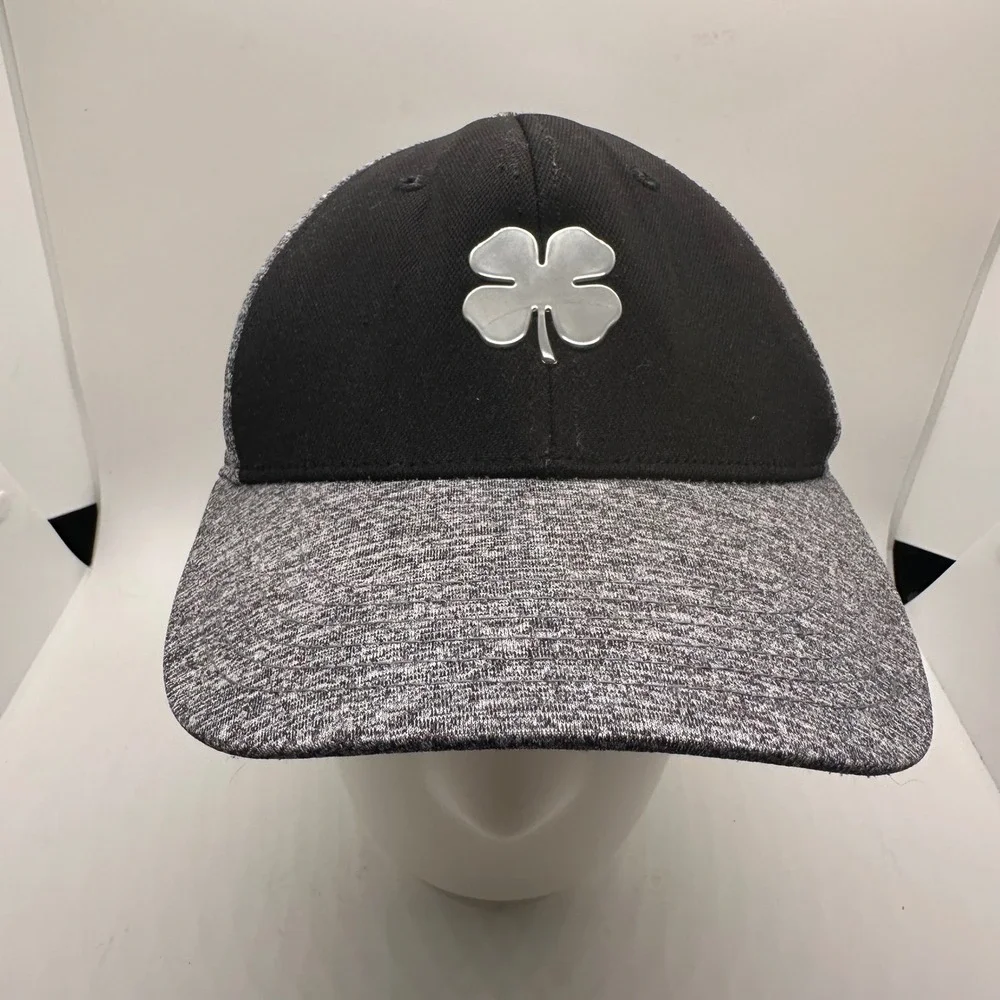 Black Clover Live Lucky Baseball Cap Black Grey Shamrock Logo‎ L XL Memory Fit